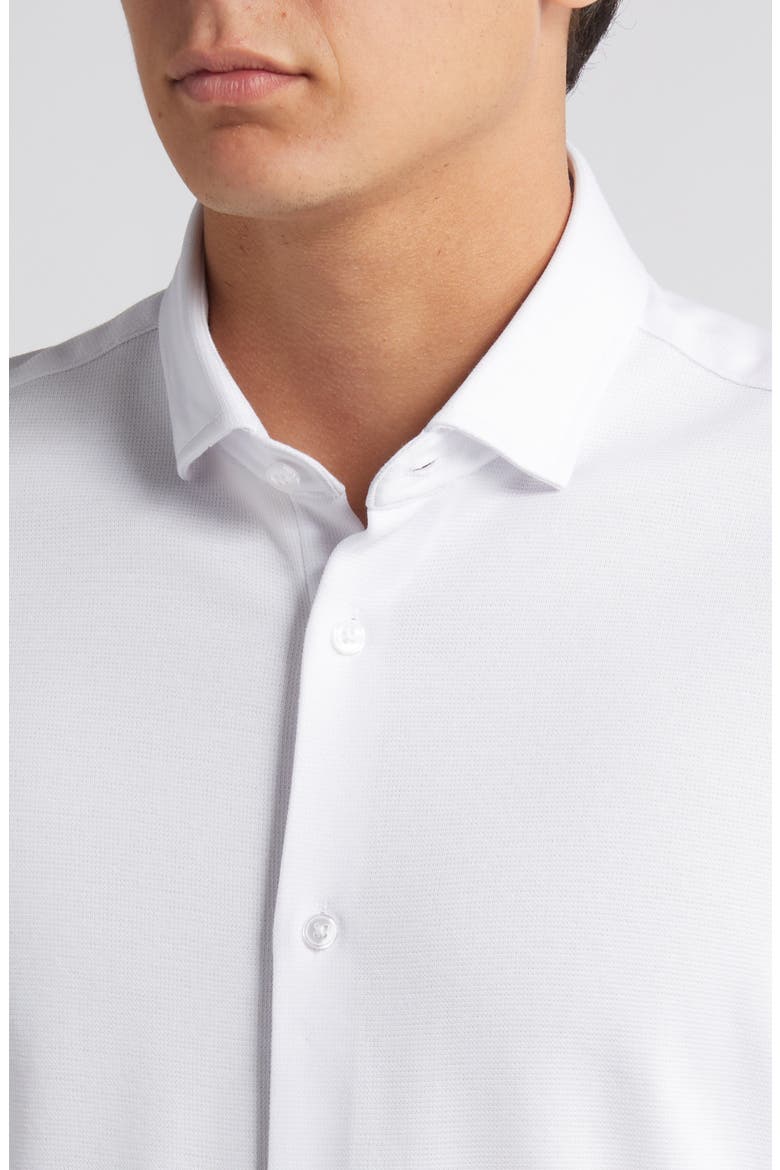 Solid Performance Piqué Button-Up Shirt, Alternate, color, WHITE