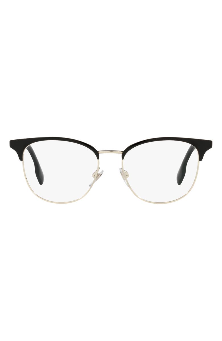 Burberry Sophia 52mm Square Optical Glasses, Main, color, Light Gold/ Black