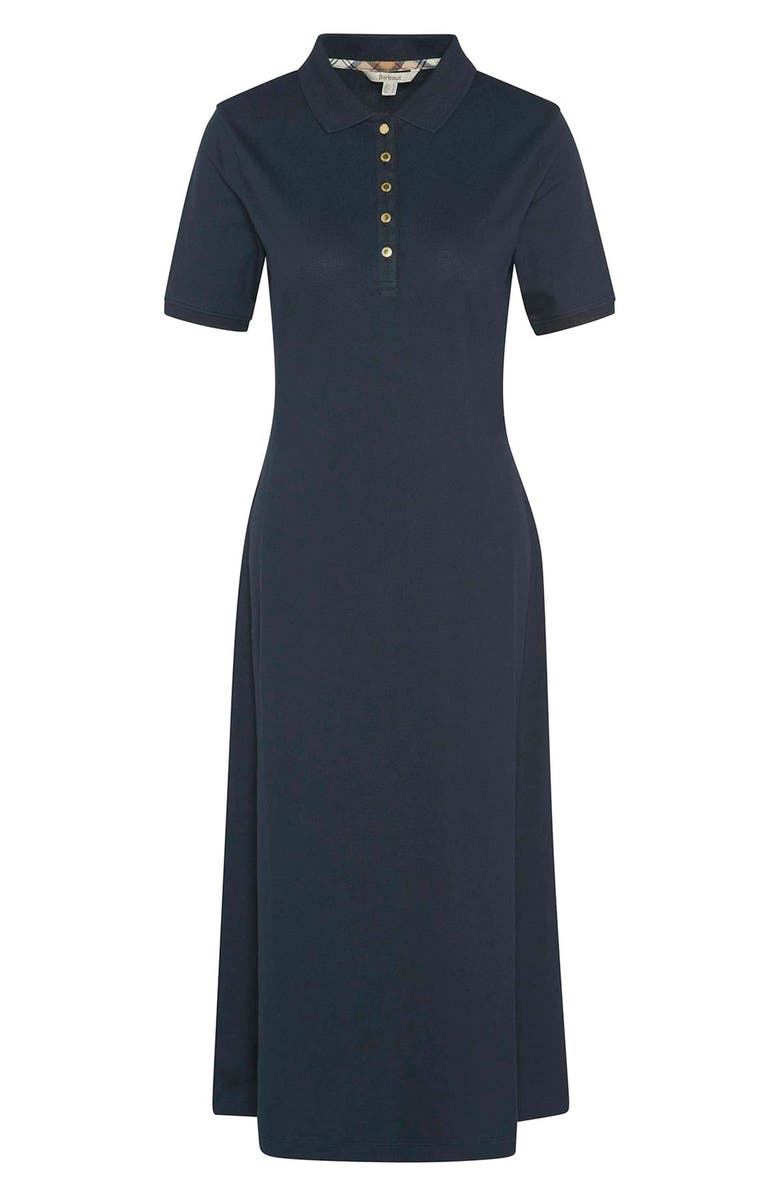 Barbour Celeste Stretch Cotton Piqué Polo Midi Dress, Alternate, color,