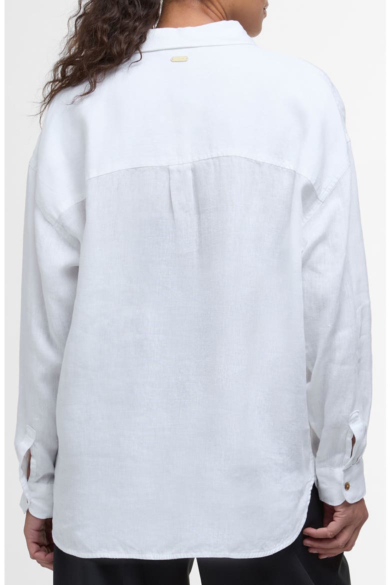 Hampton Linen Button-Up Shirt, Alternate, color, WHITE/ SAFARI DRESS TARTAN