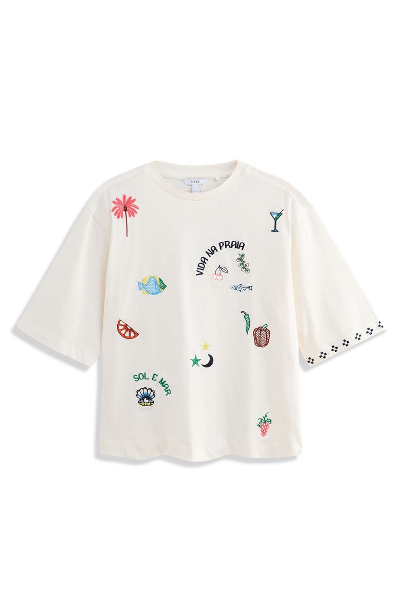 NEXT Embroidered Oversize Cotton T-Shirt, Alternate, color, 