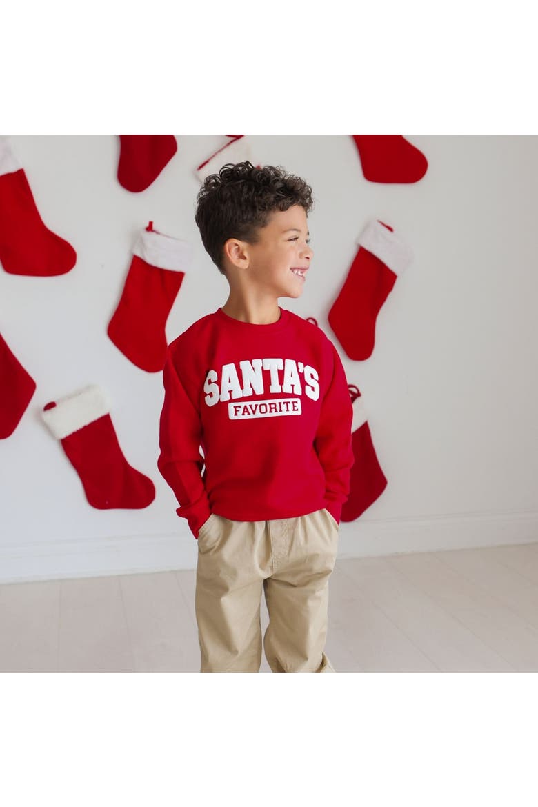 Santa's Favorite Puff Ink Christmas Sweatshirt(Baby), Alternate, color, Red