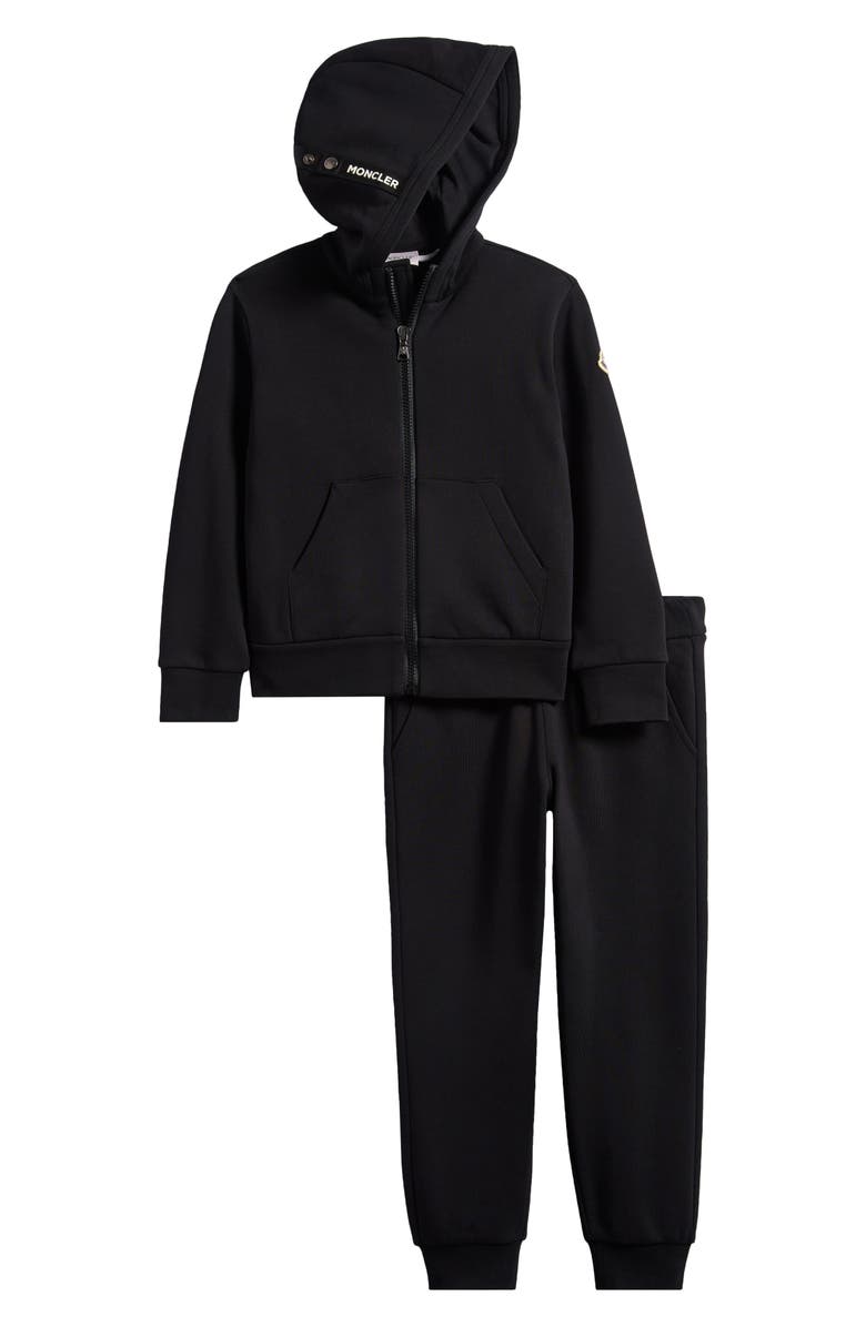 Moncler Kids' Zip-Up Hoodie & Joggers Set, Main, color, Black