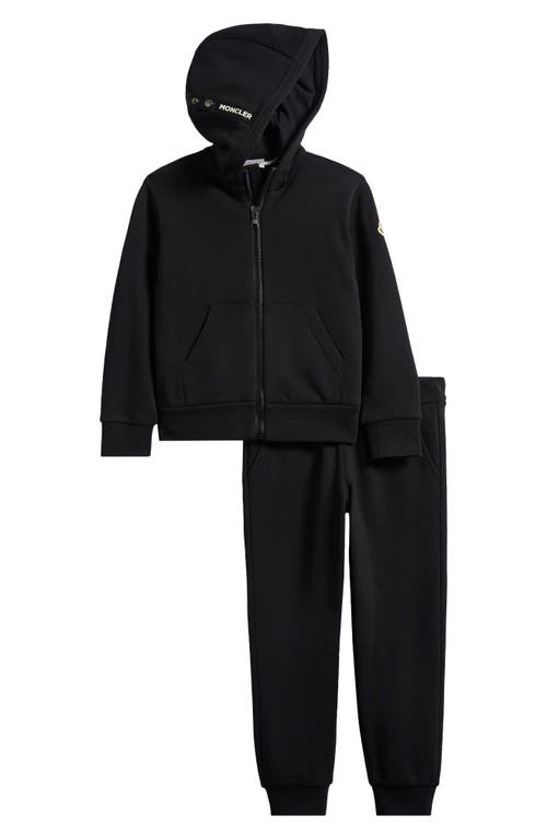 Moncler Kids' Zip-up Hoodie & Joggers Set In Black