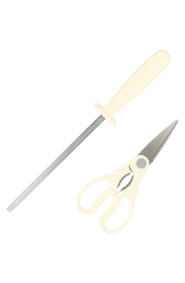 OSTER Evansville 14 Piece Stainless Steel Blade Cutlery Set, Alternate, color, White