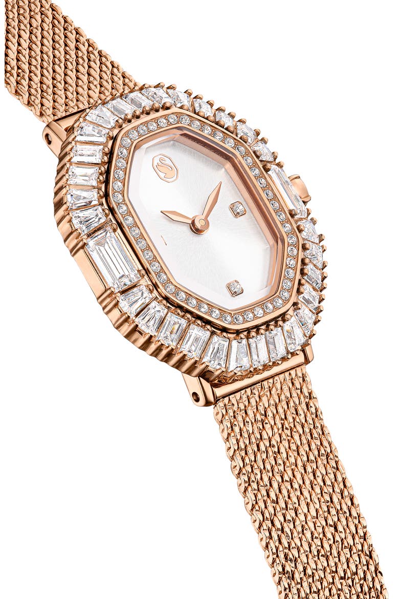 Matrix Octagon Mesh Strap Watch, 30mm x 25mm, Alternate, color, ROSE GOLD