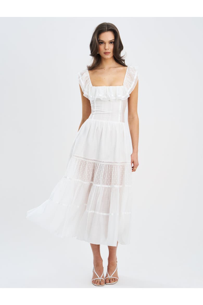 zimmermann eden tiered midi dress Zimmermann Eden Floral-print Tiered Chiffon Midi Dress Multi Floral Zimmermann