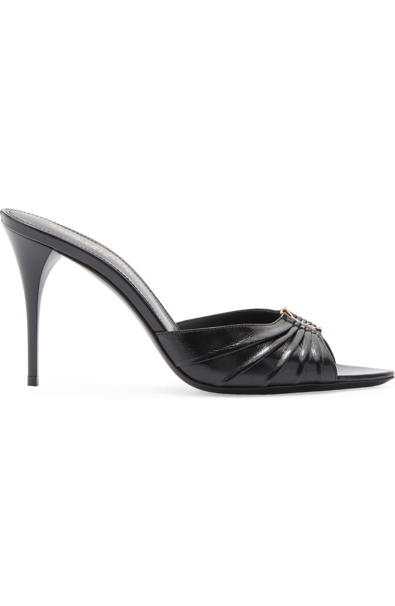 Saint Laurent Babylobne Slide Sandal, Alternate, color, Nero