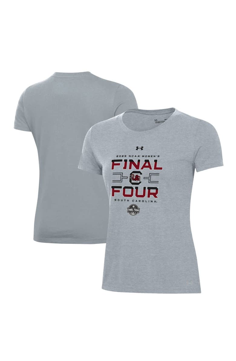 Under Armour Women's Under Armour  Gray South Carolina Gamecocks 2025 NCAA Women's Basketball Tournament March Madness Final Four Regional Champions Locker Room T-Shirt, Main, color, 