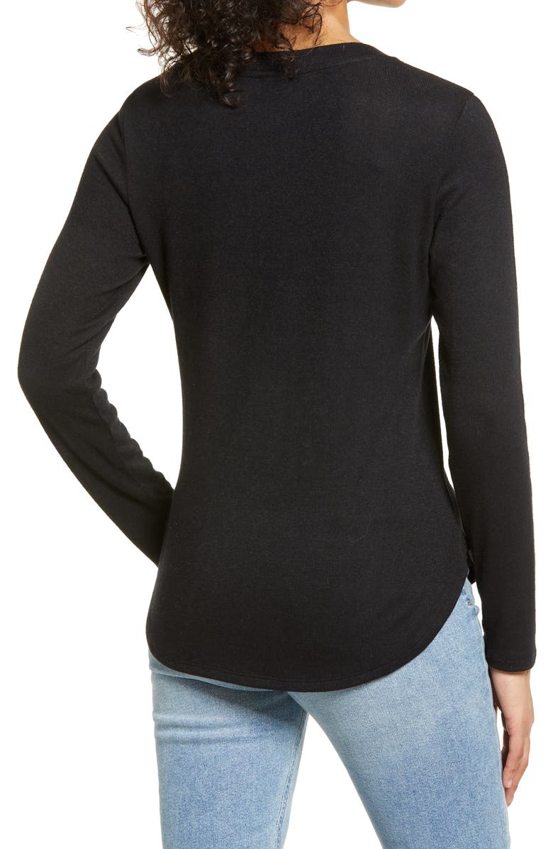 Bobeau Cozy Athletic Tape Top, Alternate, color, 