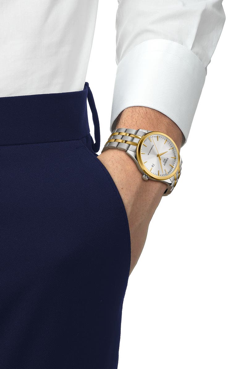 Tissot Classic Dream Powermatic 80 Two-Tone Bracelet Watch, 40mm, Alternate, color, Silver