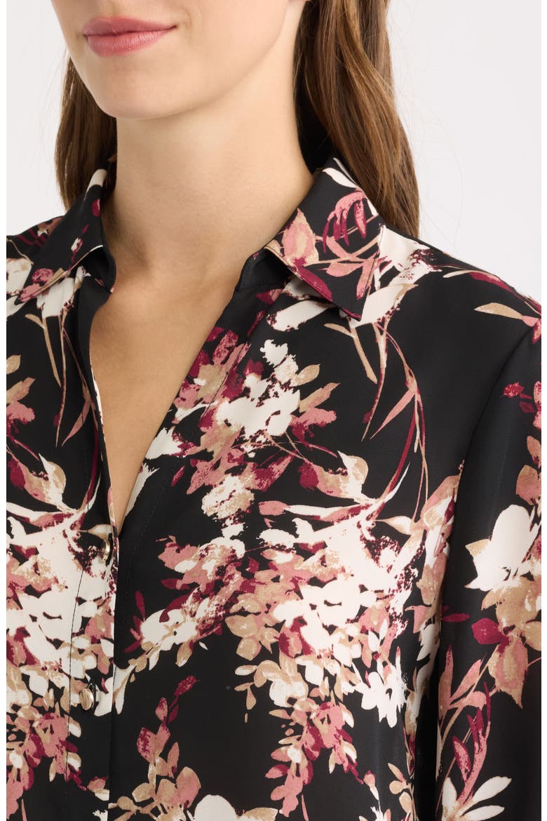Roll Tab Woven Top, Alternate, color, ANNE BLACK MULTI