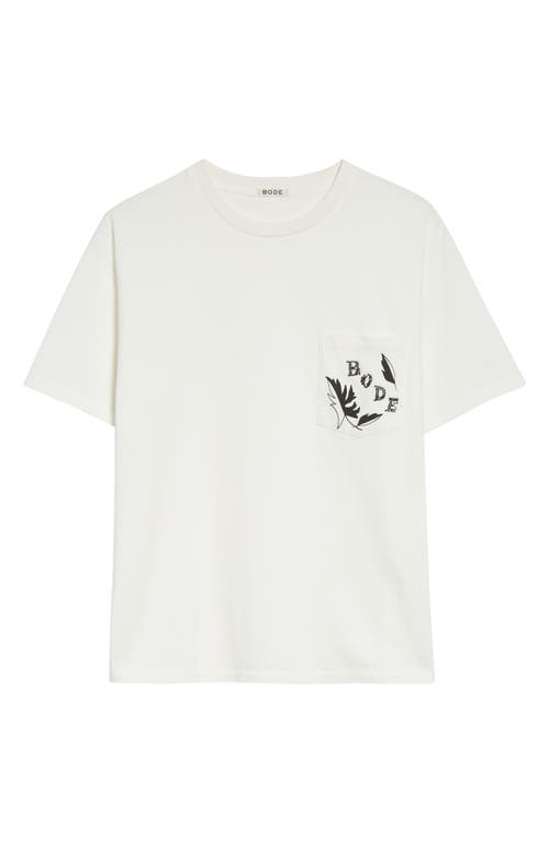 Bode Beaded Leaf Embellished Printed Cotton-jersey T-shirt In White