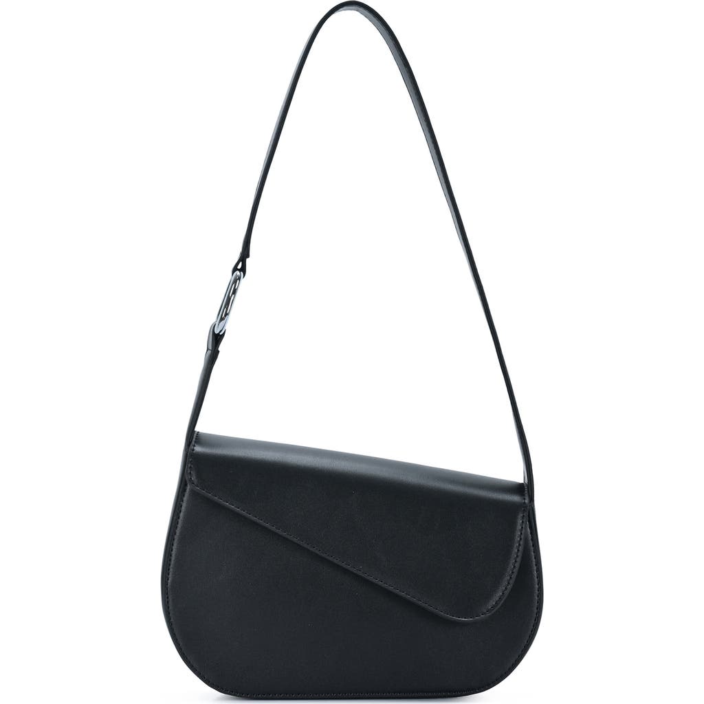 Rachel Zoe Asymmetric Flap Shoulder Bag In Black