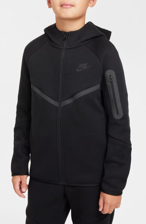 Nike Sportswear Tech Fleece Big Kids' Full-zip Hoodie In Black