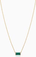 Oradina 14K Gold Fresco Baguette Pendant Necklace