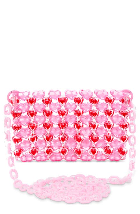 Kids' Heart Beaded Crossbody Bag