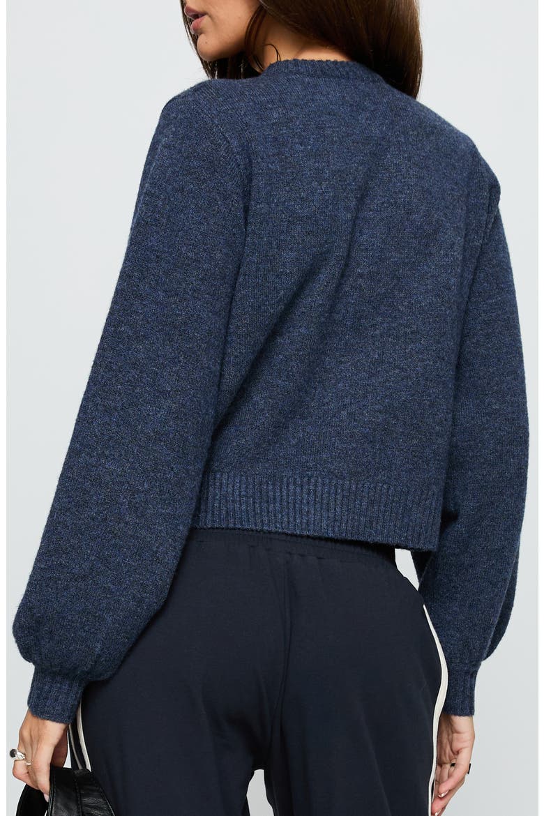 Kammi Double Button Crop Cardigan, Alternate, color, NAVY