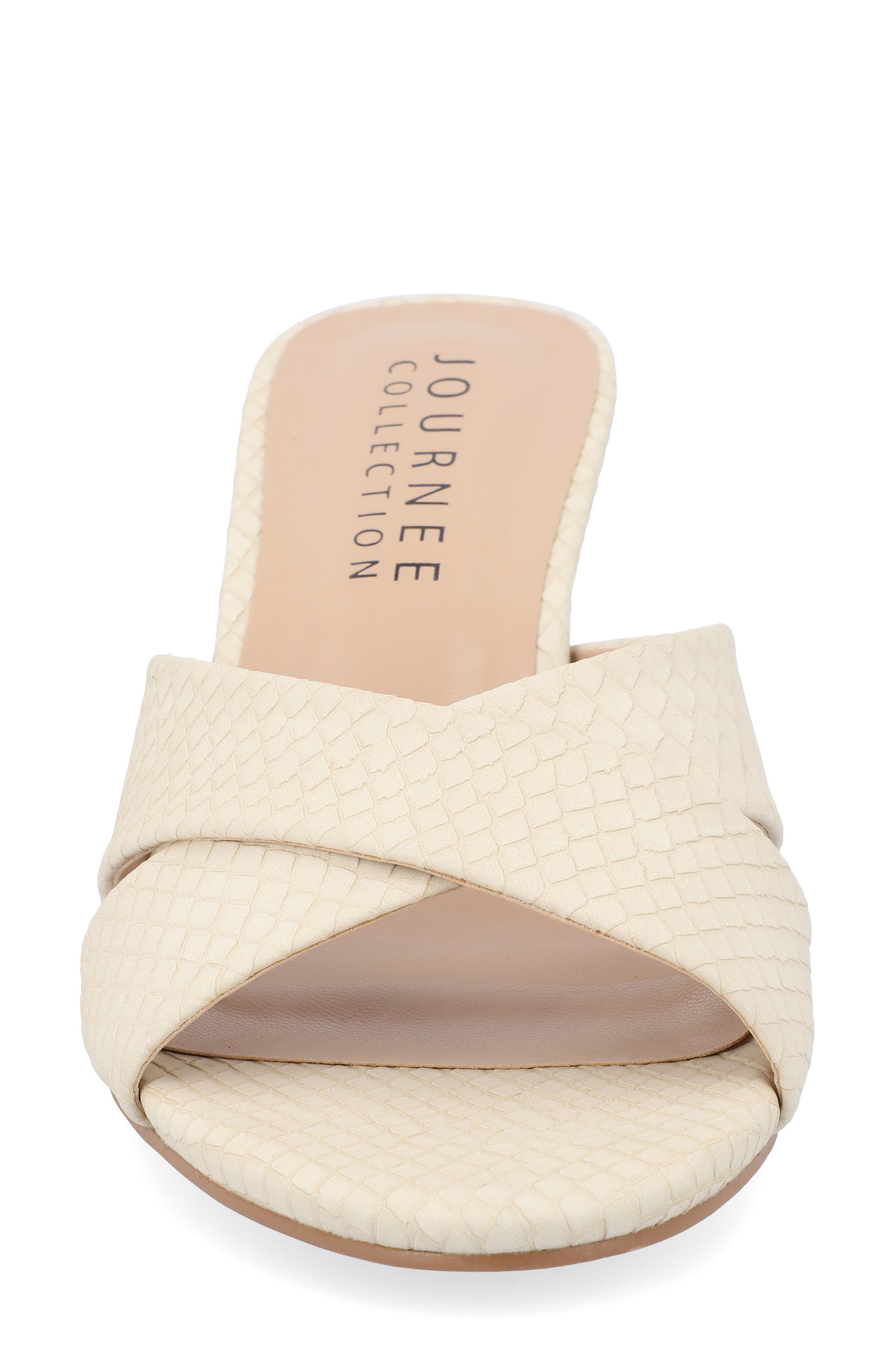 Journee Collection Berkly Slide Sandal, Alternate, color, Bone