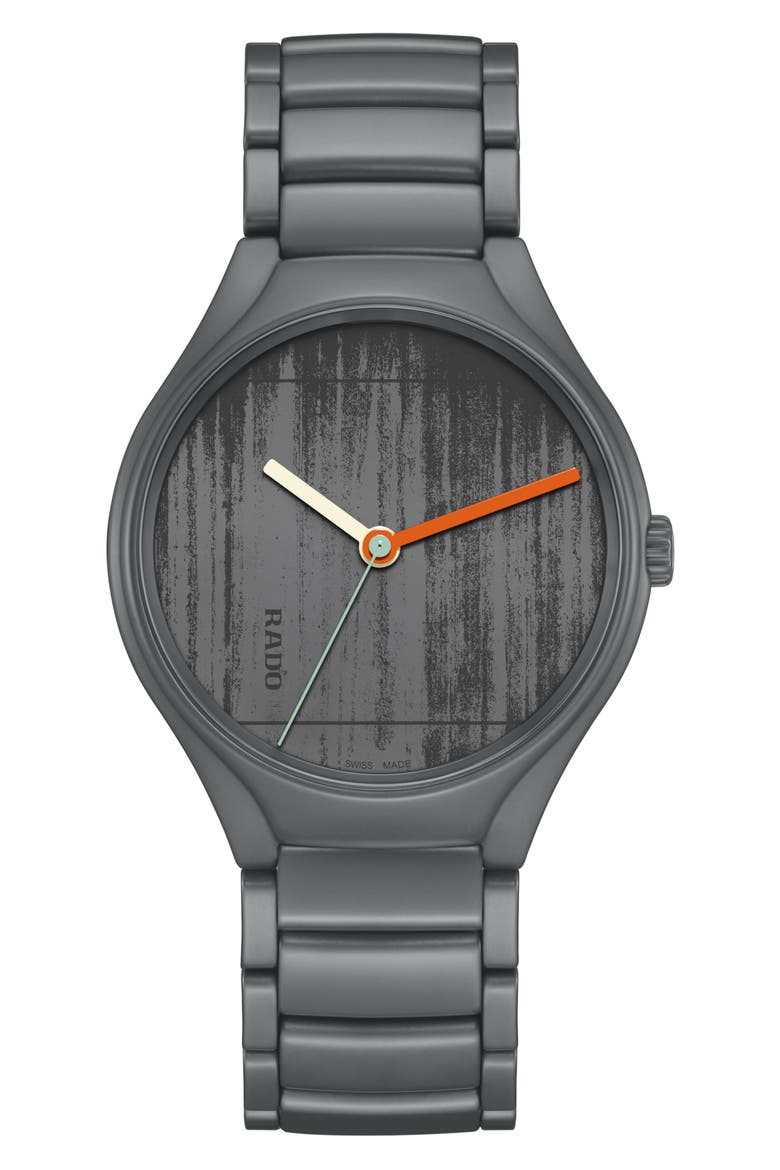 True Round High-Tech Ceramic Watch, Main, color, IRON GREY