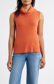 CITY BLUES Turtleneck Sleeveless Sweater