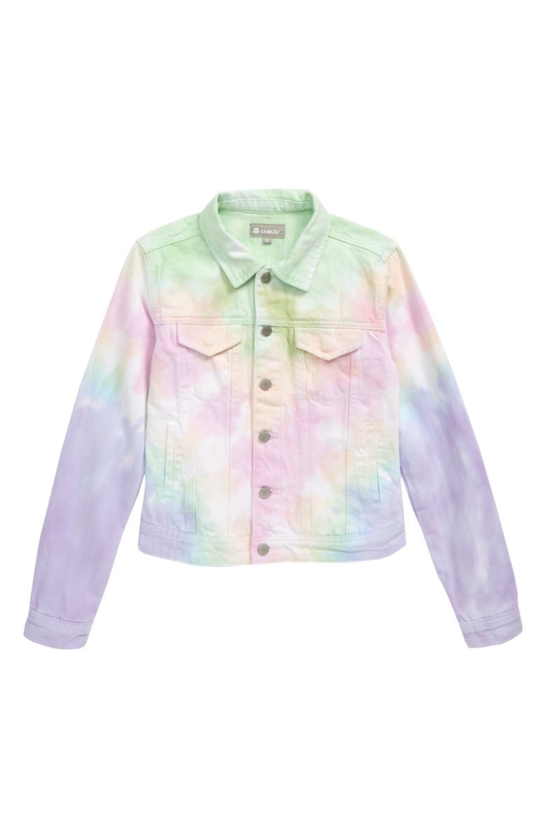 Tractr Tie Dye Denim Jacket, Main, color, 
