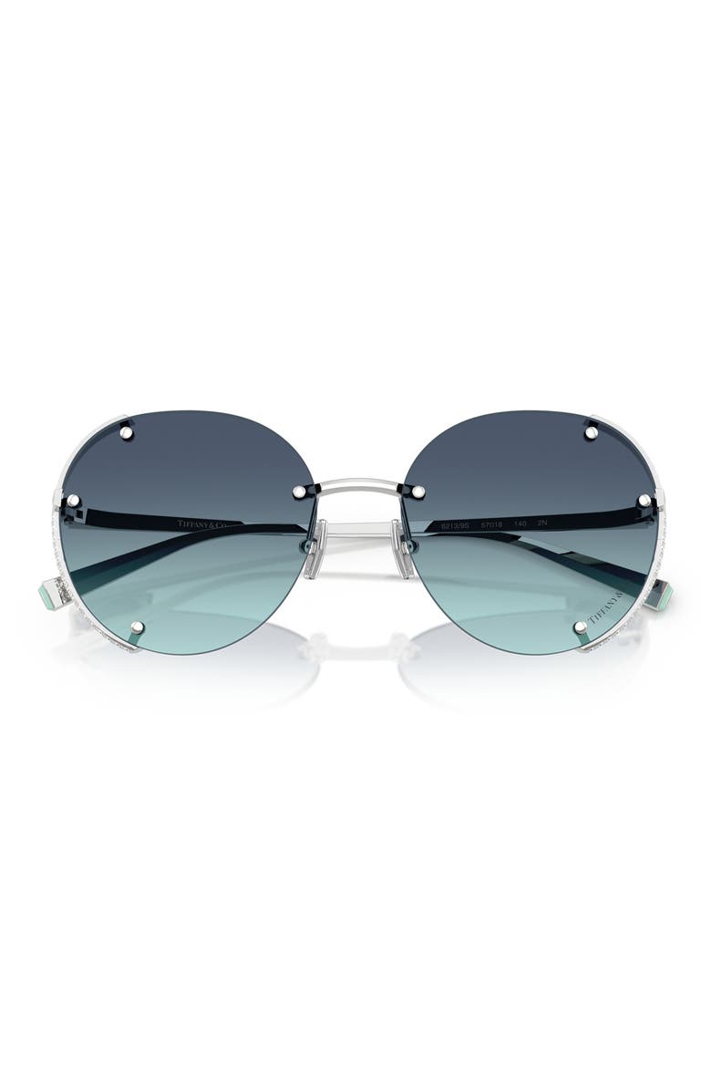 57mm Gradient Round Sunglasses, Alternate, color, BLUE GRADIENT