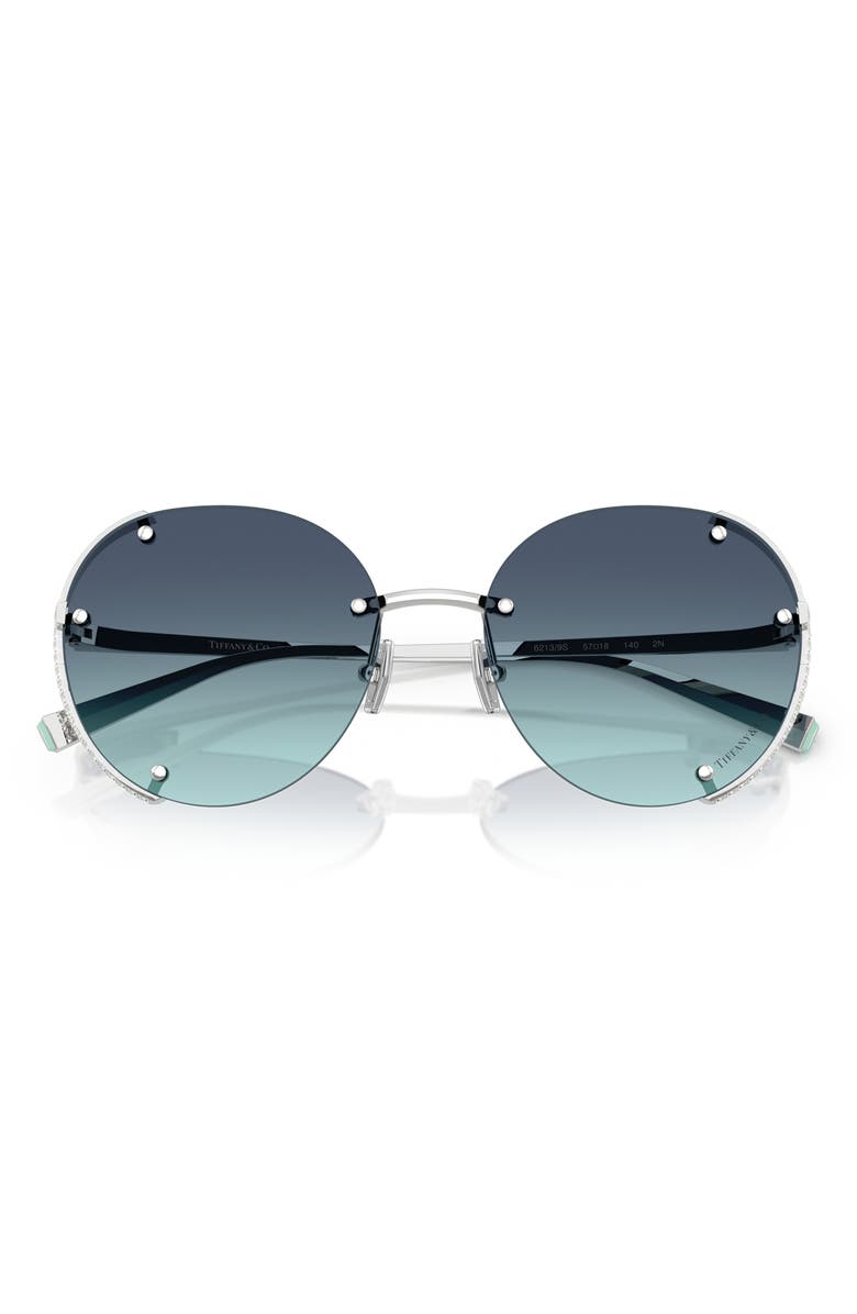 Tiffany & Co. 57mm Gradient Round Sunglasses, Alternate, color, Blue Gradient