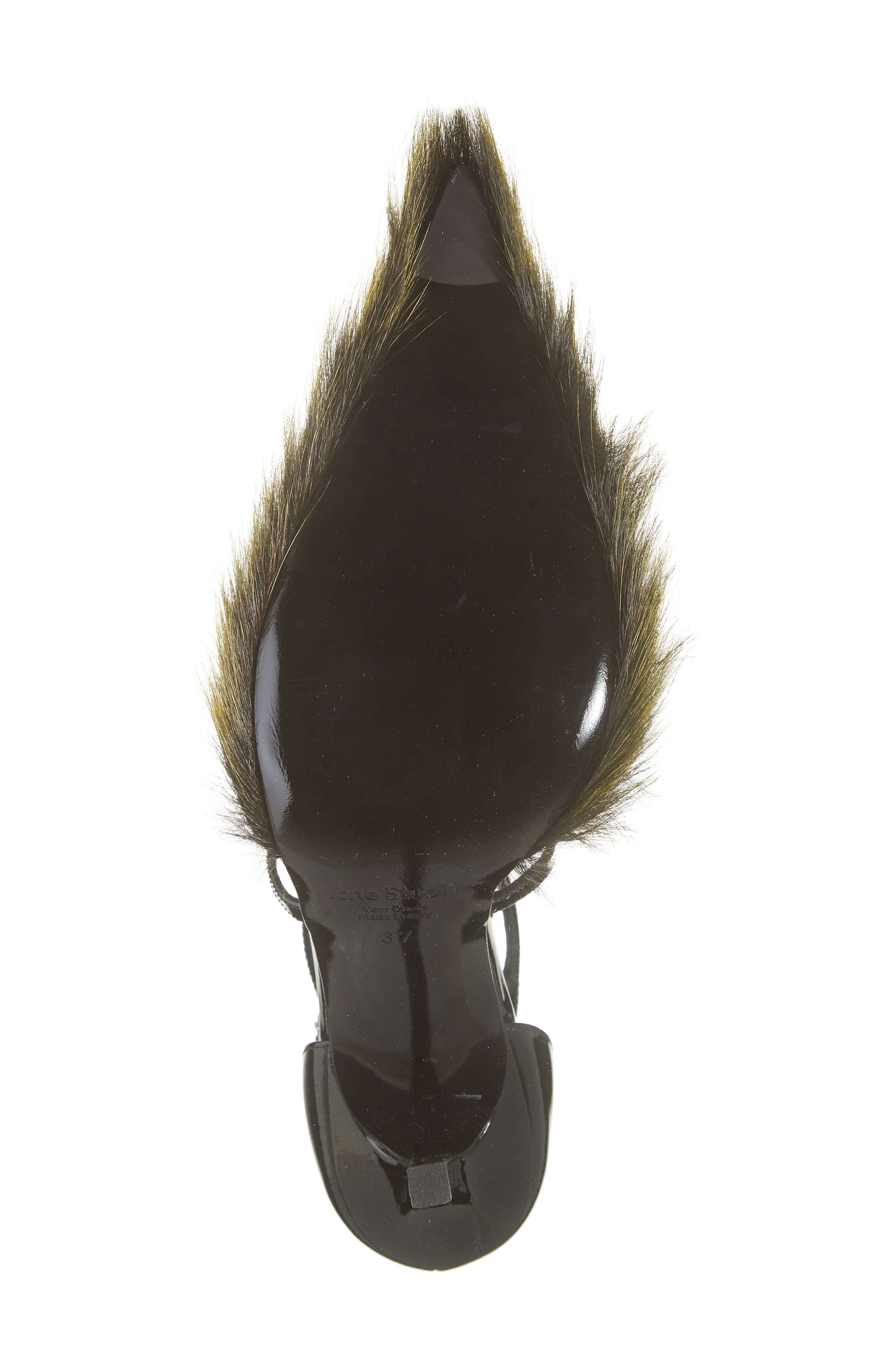 Acne Studios Bepointy Faux Fur Pump, Alternate, color, 