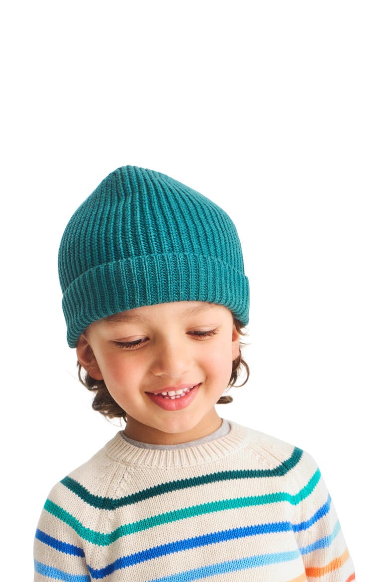 Kids Cotton Beanie, Alternate, color, Spruce