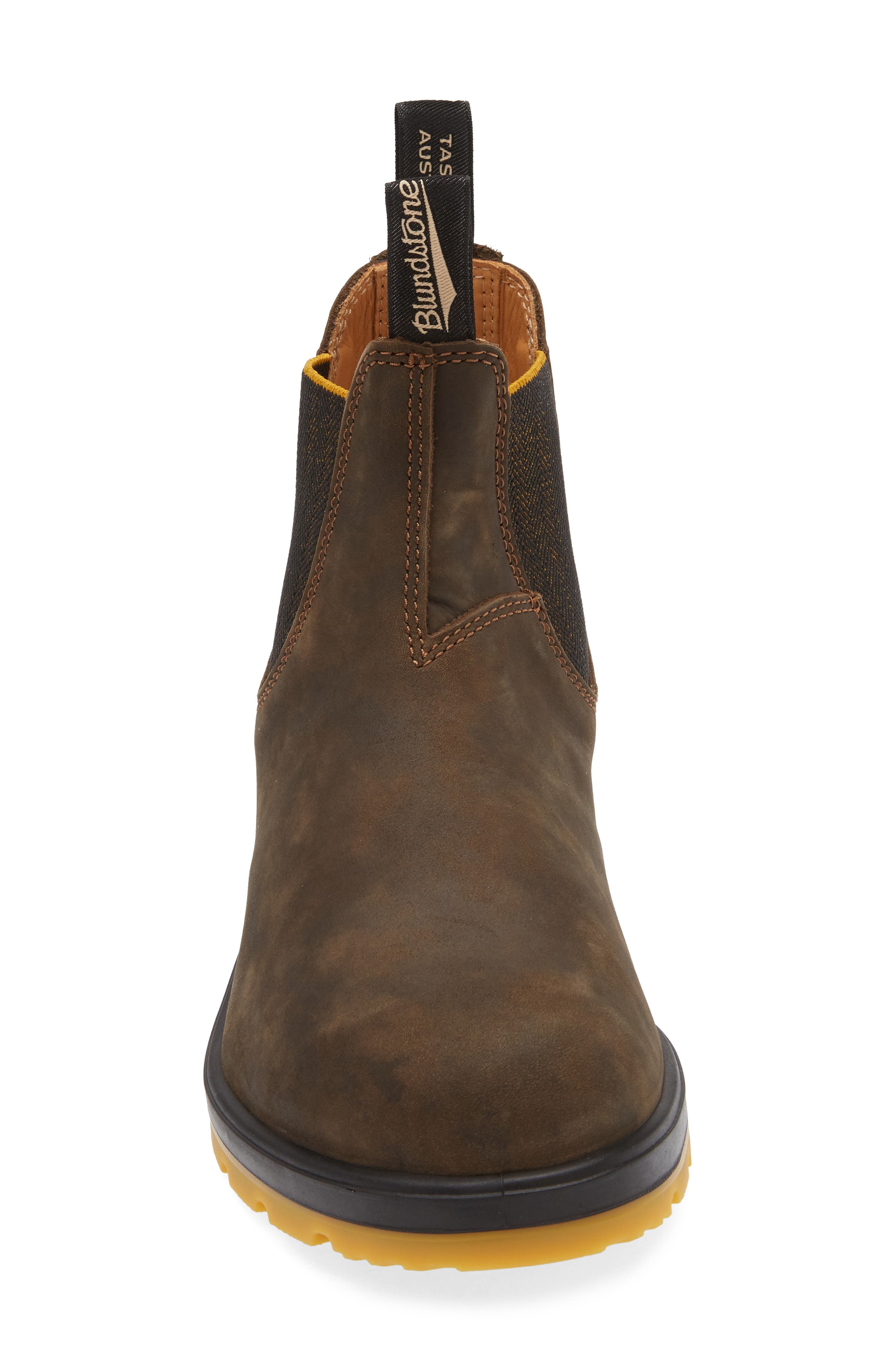Blundstone Footwear Lugged Chelsea Boot, Alternate, color, Rustic Brown/ Mustard