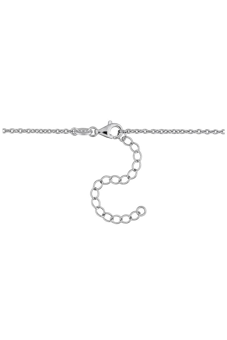Sterling Silver Lab Grown White Sapphire Station Chain Necklace, Alternate, color, METALLIC SILVER