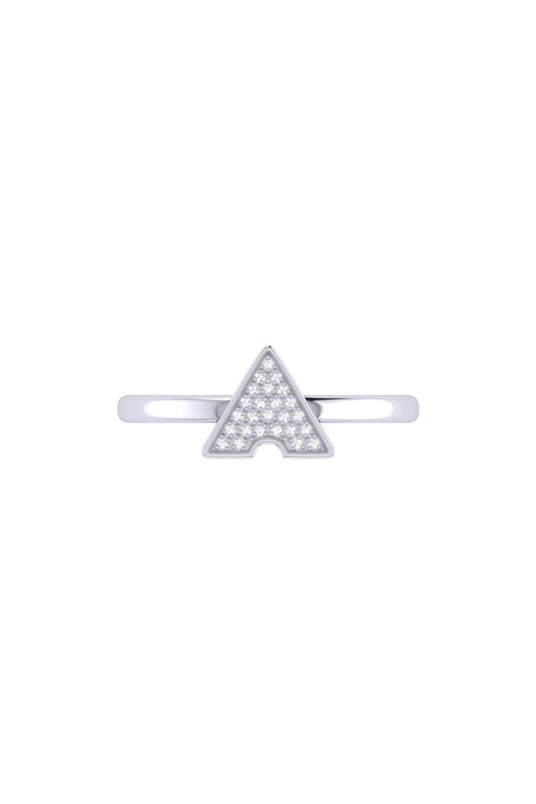 Skyscraper Triangle Sterling Silver Diamond Ring, Alternate, color, Silver