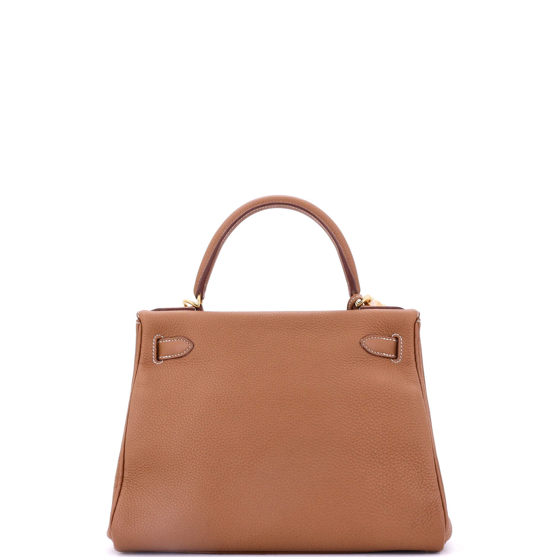 Pre-Owned Hermes Kelly Handbag Brown Togo with Gold Hardware 28, Alternate, color, 