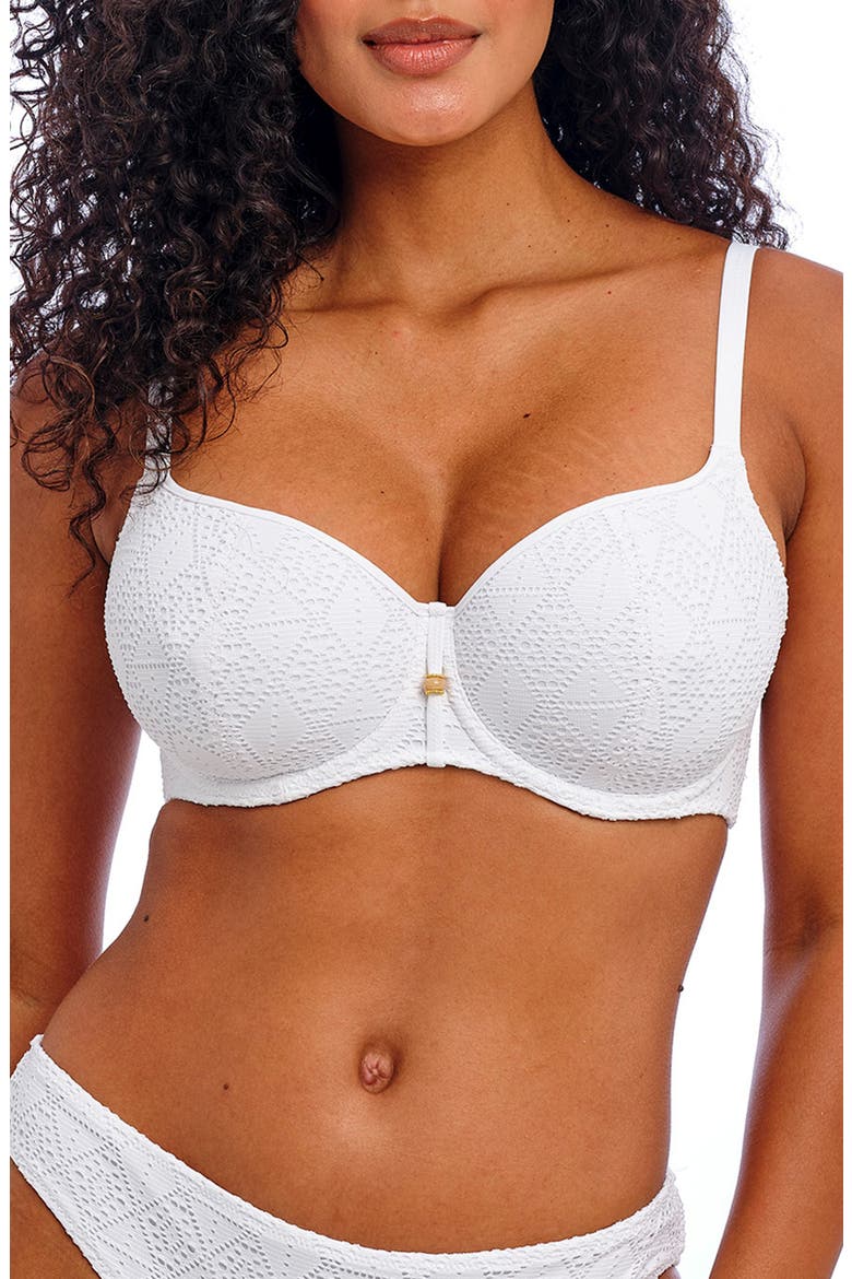 Nomad Nights Underwire Sweetheart Neck Bikini Top, Main, color, WHITE