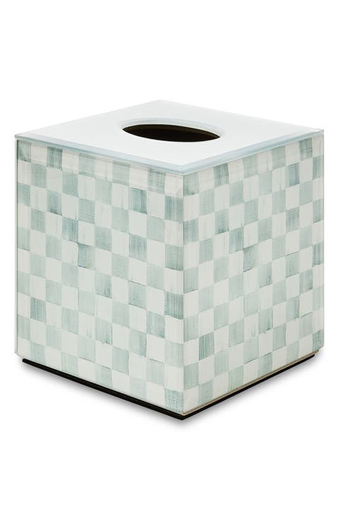 Sterling Check Boutique Tissue Box Cover