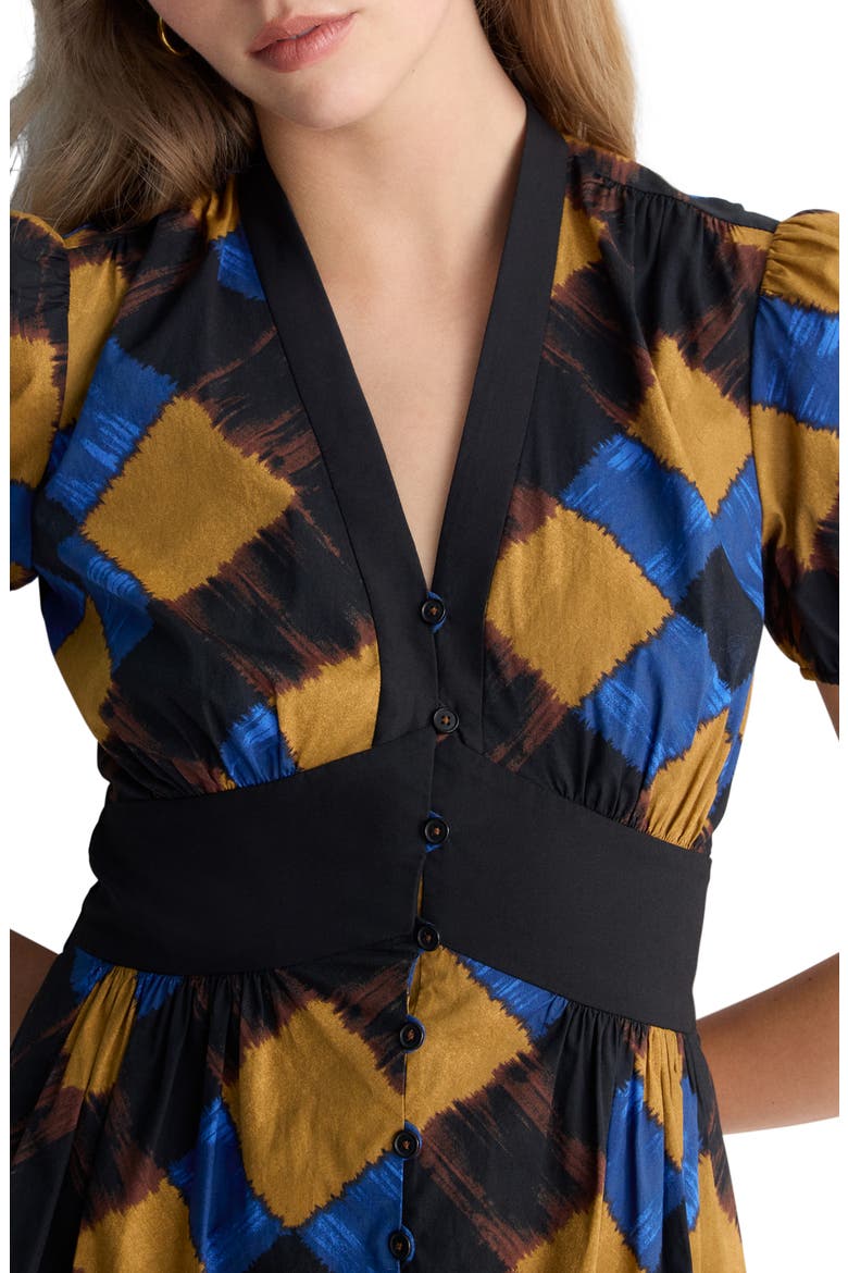 Erica Plaid Button Front Midi Dress, Alternate, color, BUFFALO PLAID MID CARAWAY