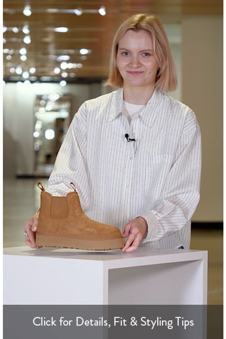 Kids' Neumel Water Resistant Genuine Shearling Platform Chelsea Boot video
