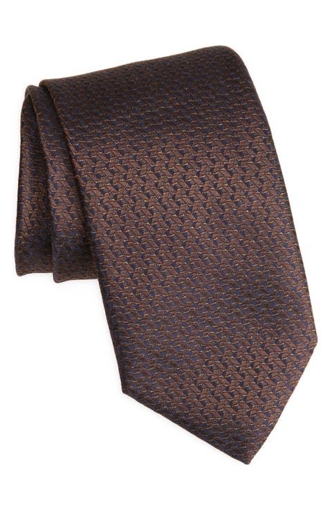 Solid Brown Silk Tie