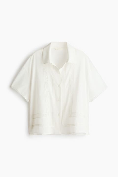 Lace-trimmed Beach Shirt