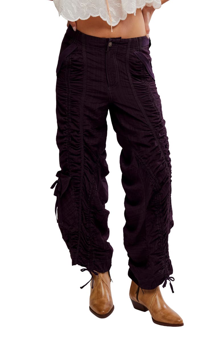 Free People Scorpio Ruched Pants, Main, color, Black Coffee