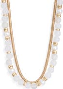 NORDSTROM RACK Layered Chain & Bead Necklace