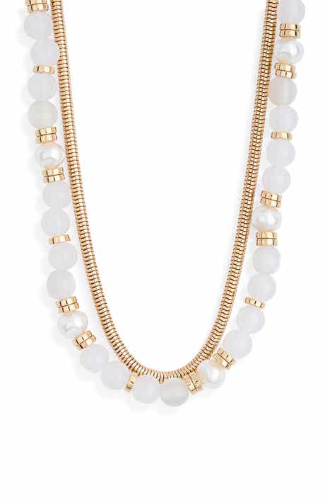 NORDSTROM RACK Layered Chain & Bead Necklace
