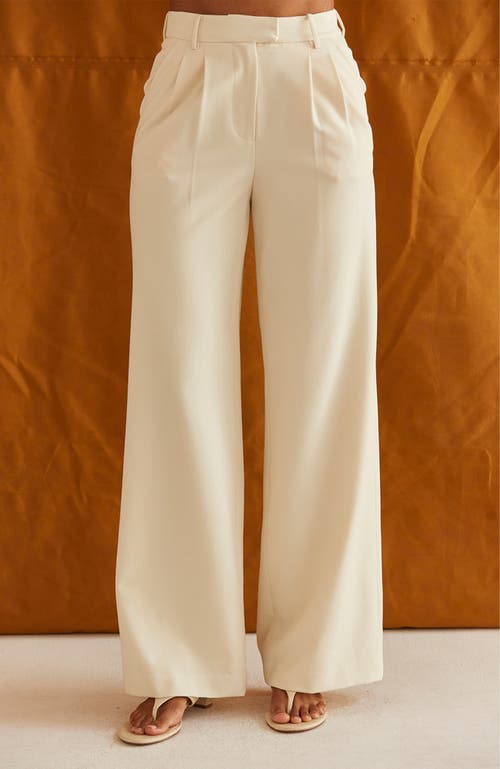 Crescent Pleated Trousers In White
