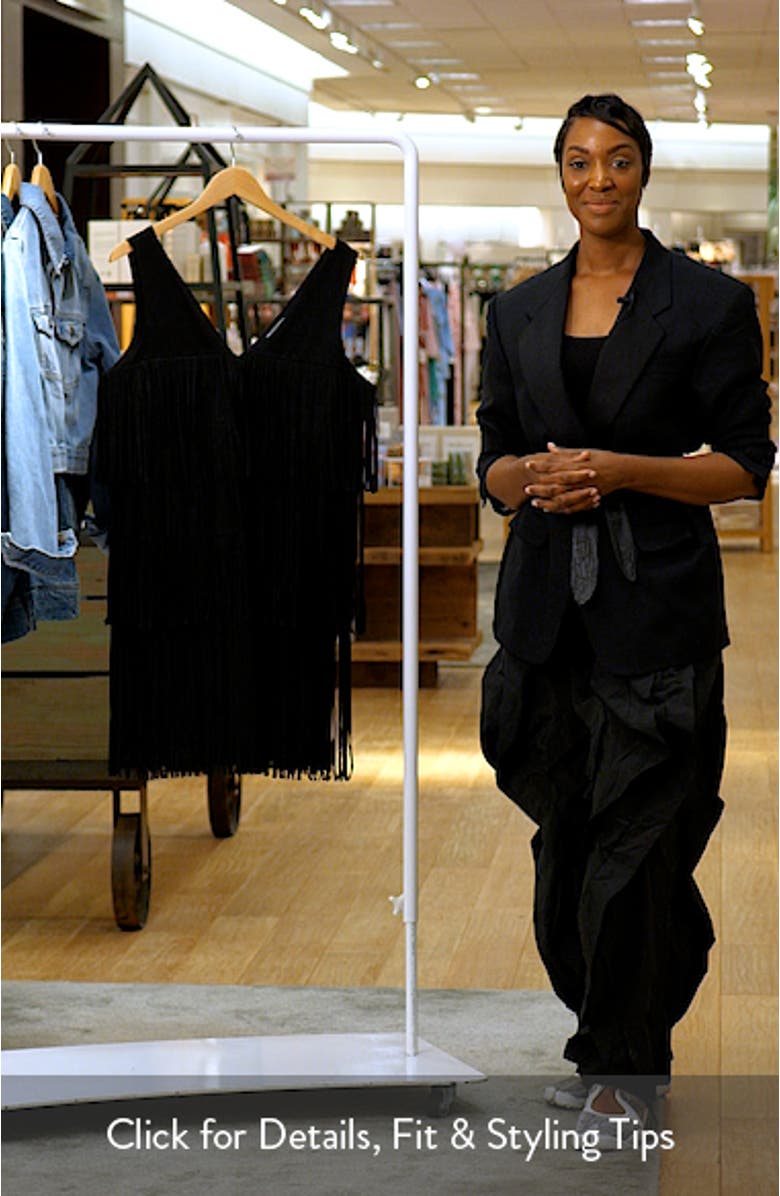 Faux Suede Fringe Minidress, sales video thumbnail