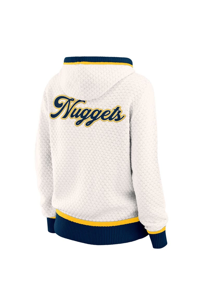 Women's WEAR by Erin Andrews White Denver Nuggets Plus Size Hoodie Sweater, Alternate, color, White