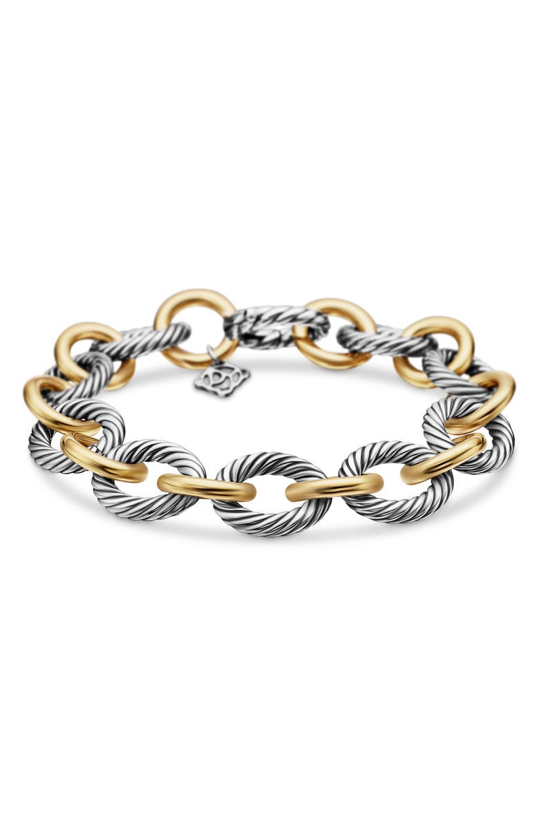 David Yurman Oval Link Chain Bracelet in Sterling Silver with 18K Gold, 12mm, Main, color, Silver/ Gold