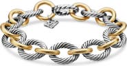 David Yurman Oval Link Chain Bracelet in Sterling Silver with 18K Gold, 12mm