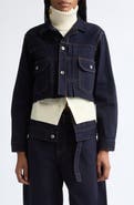 Sacai Denim & Wool Knit Jacket