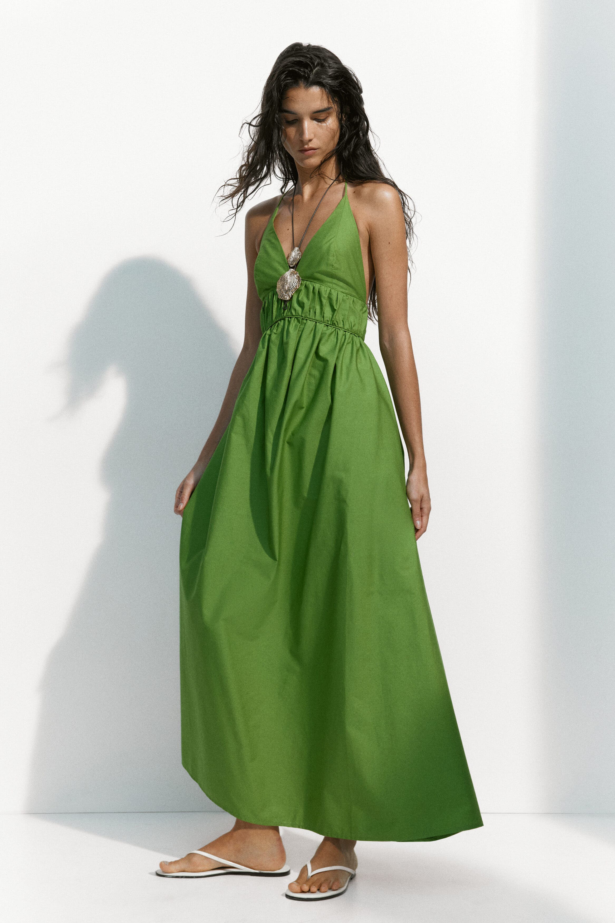 Poplin halterneck dress - image 2